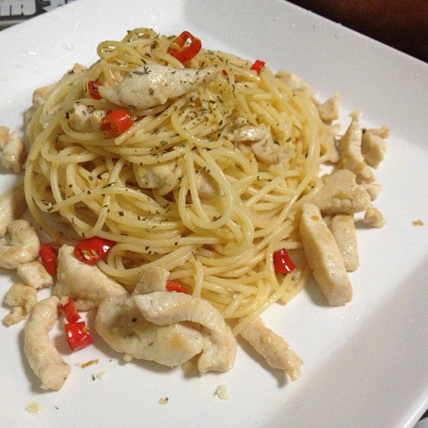 My BUTTER CHICKEN AGLIO OLIO