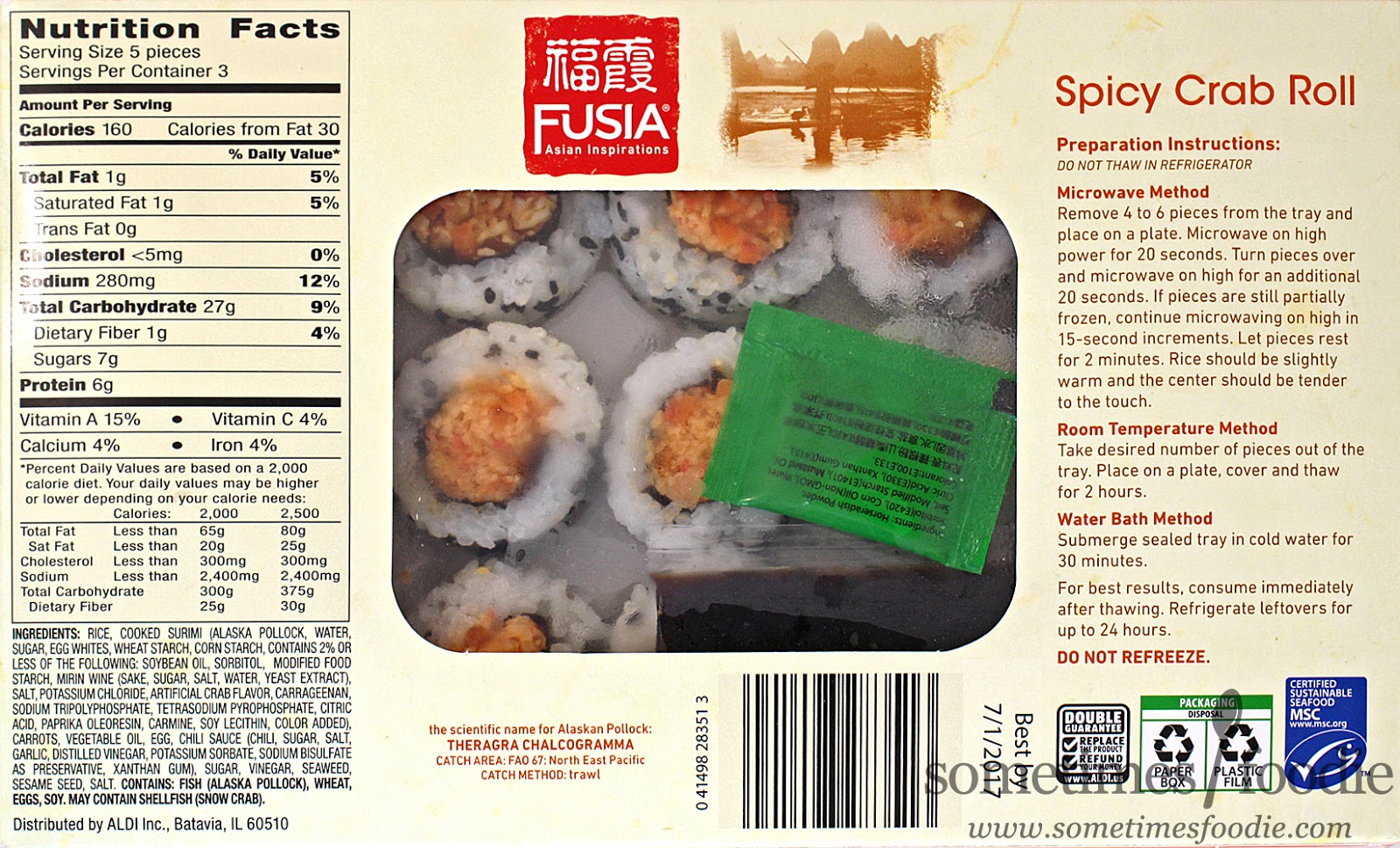 Sometimes Foodie Fusia Spicy Crab Roll Aldi