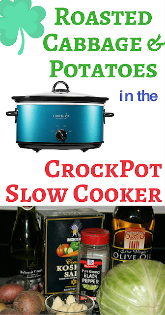 Roasting Cabbage and Potatoes in the crockpot slow cooker is a great way to make this classic St. Patrick's day side dish for your dinner on March 17! I like to cook my corned beef separately from the cabbage and potatoes so everything doesn't taste the same!