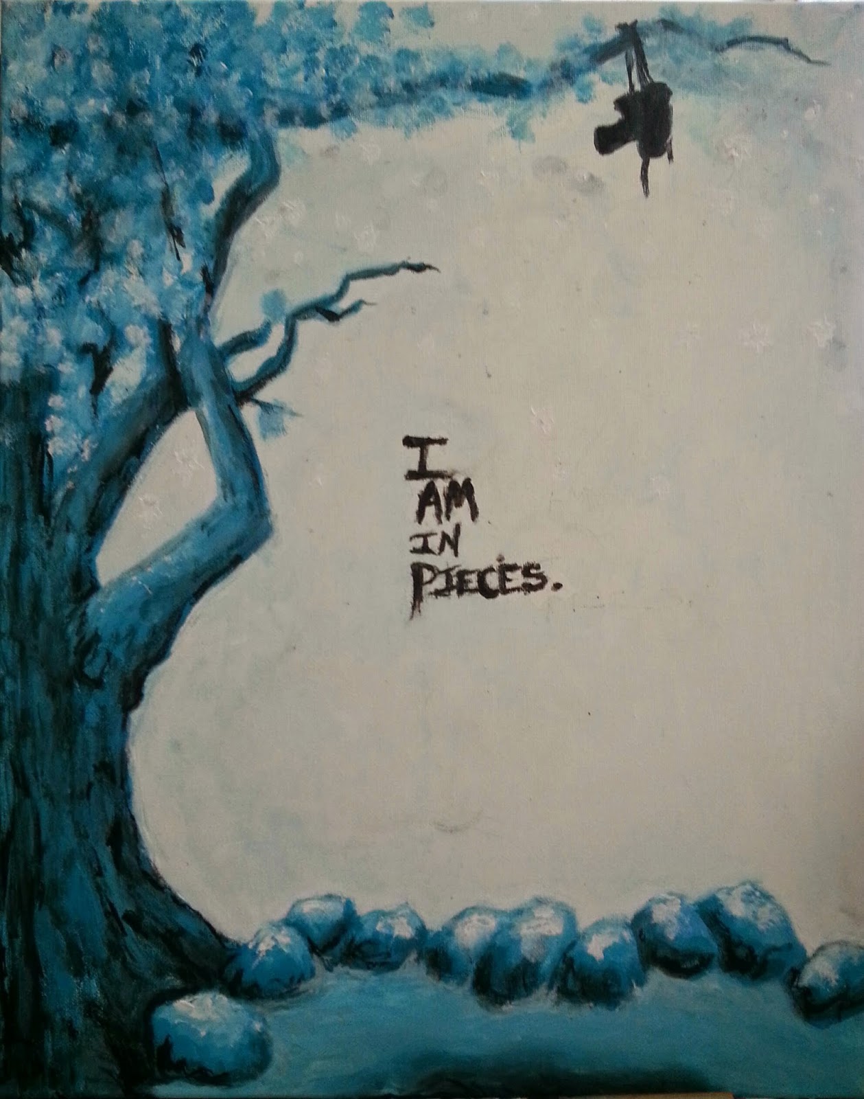 After reading All the Bright Places, which crushed me, I couldn't really read anything else or sleep, so I decided to paint, and this is what happened.