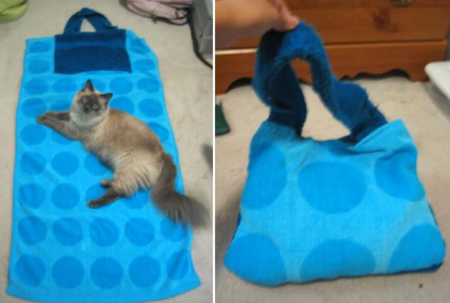 Beach Bag Into A Towel Using Old Towels And Large Ons Or Velcro Get Directions 1
