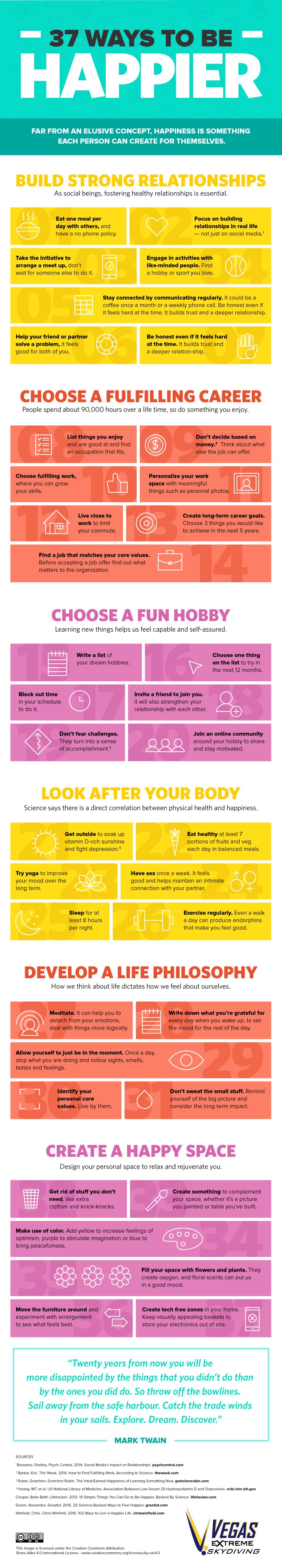 37 Ways To Boost Your Happiness Levels - #infographic