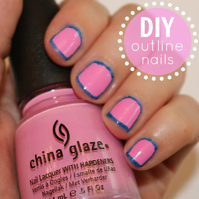 blushing basics: Easy Outline Nails {DIY}