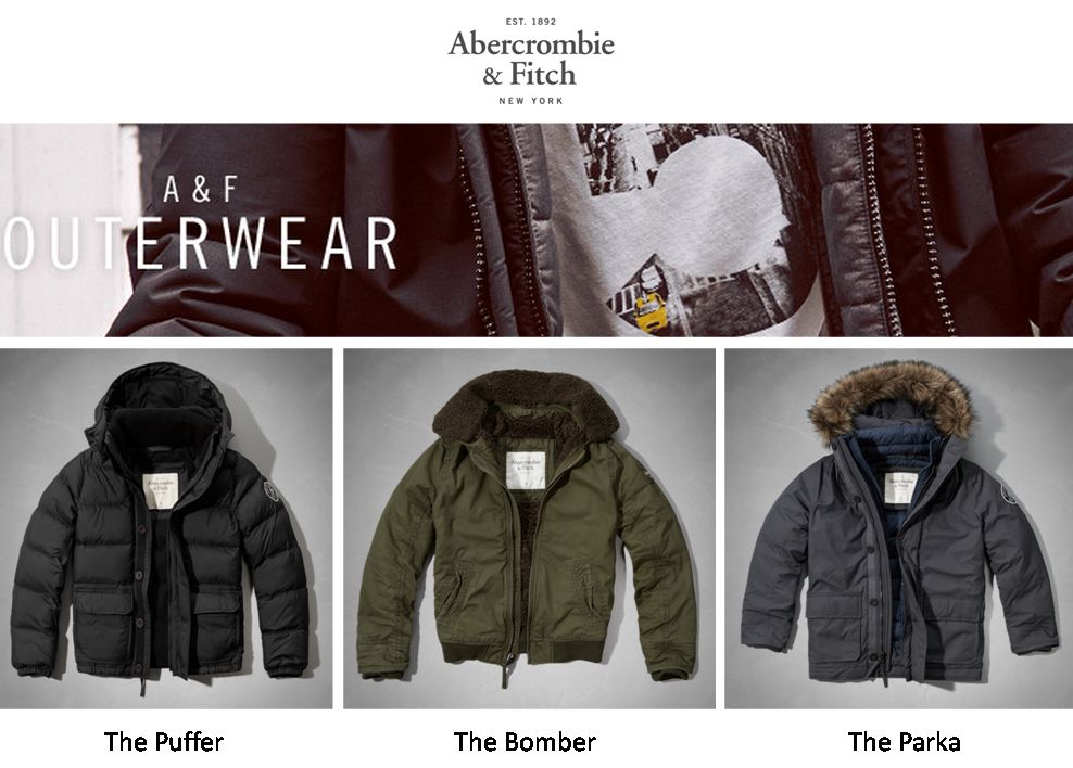 abercrombie mens puffer jacket