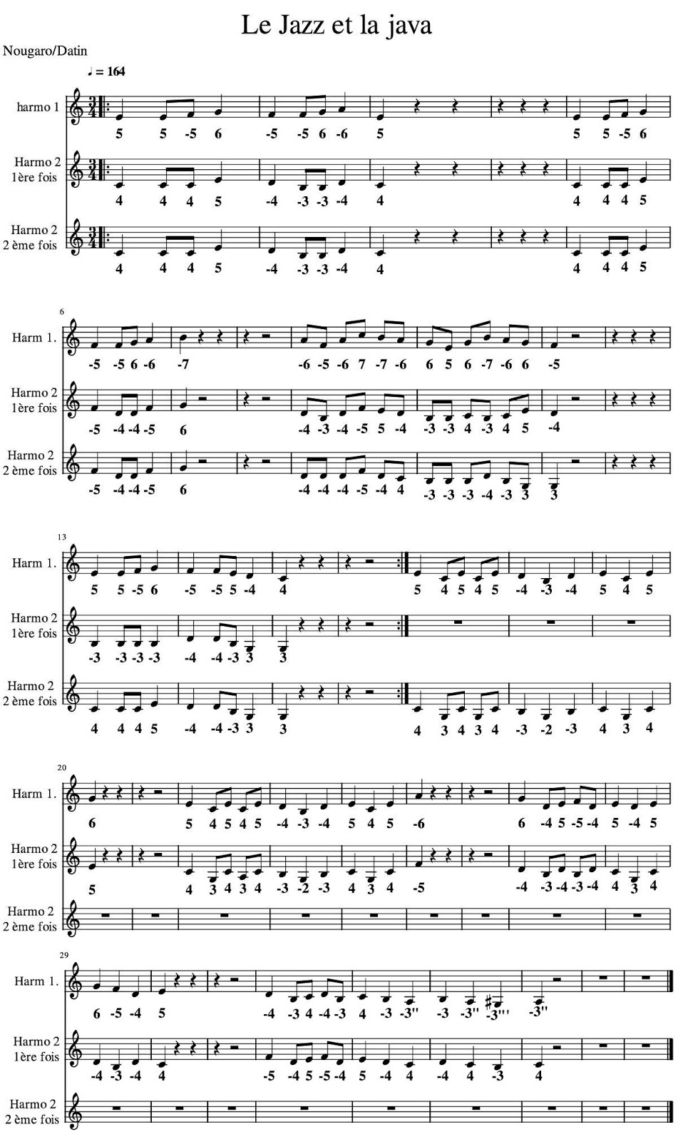 Harmonica Comté La jazz et la java (C. Nougaro)