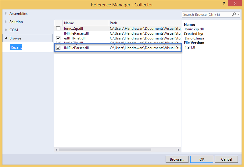 Updating configuration file. C# ini file. Файл конфигурации MG Camd. Reference Manager.