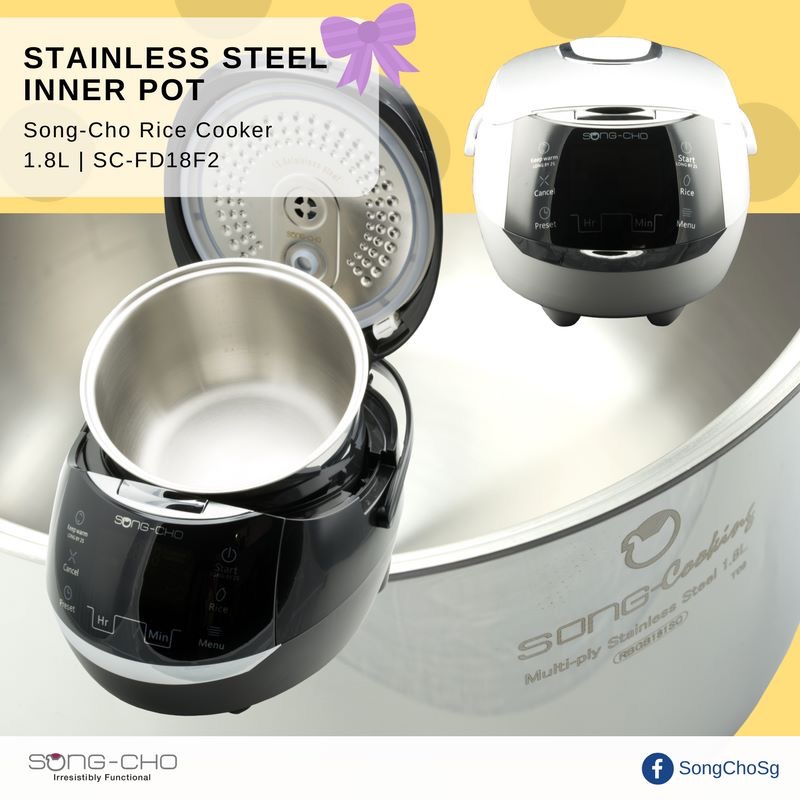 Miki's Food Archives Song Cho Stainless Steel 1.8L Rice Cooker (SC