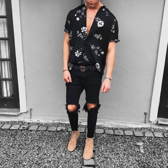 camisa floral estilo masculino