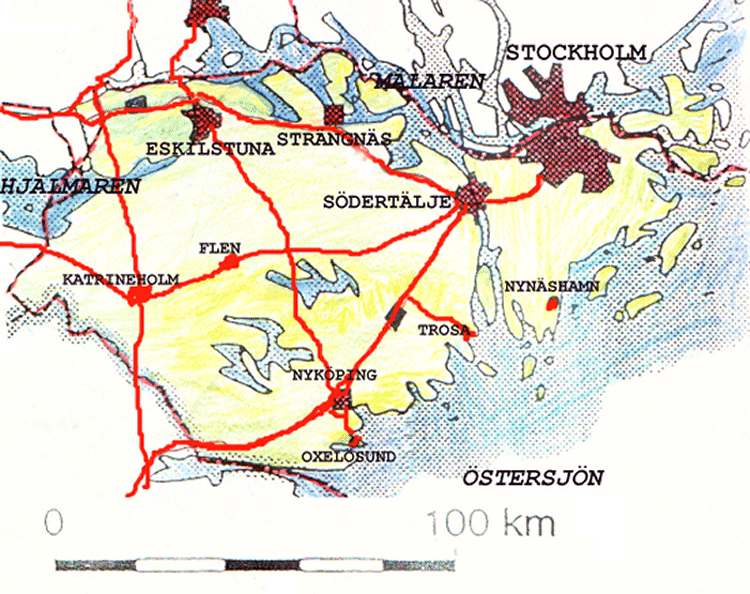 Karta över Södermanland Regionen | Karta över Sverige, Geografisk