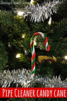 pipe cleaner candy cane ornament craft