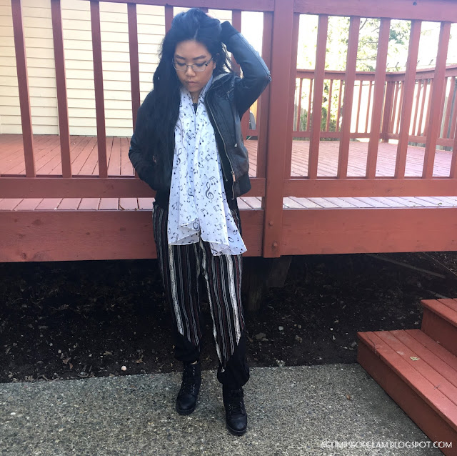 Spring Style Black Striped Pants Gamiss Review - Andrea Tiffany A Glimpse of Glam