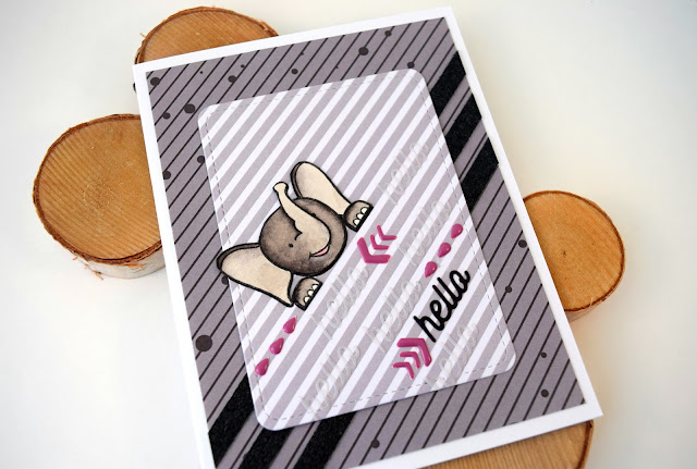 Elephant Hello Card by Jess Gerstner using Create a Smile Stamps Poppin Over