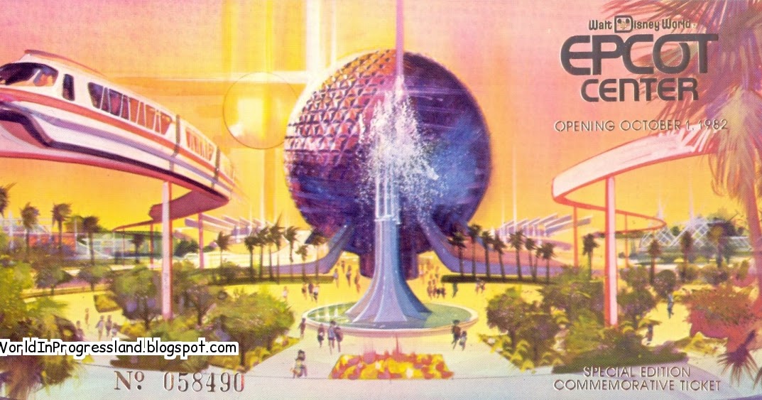 Meet The World EPCOT Center PreOpening Items Commemorative Ticket