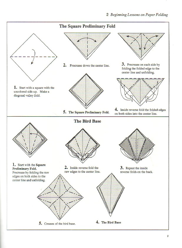 O QUE É MEU É NOSSO Origami Rosa Base do Pássaro (Bird Base Rose) James Minoru Sakoda