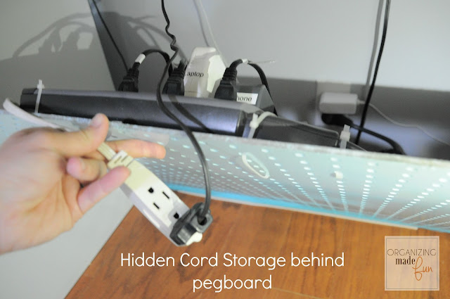 Hide messy cords at your desk using these simple tricks :: OrganizingMadeFun.com