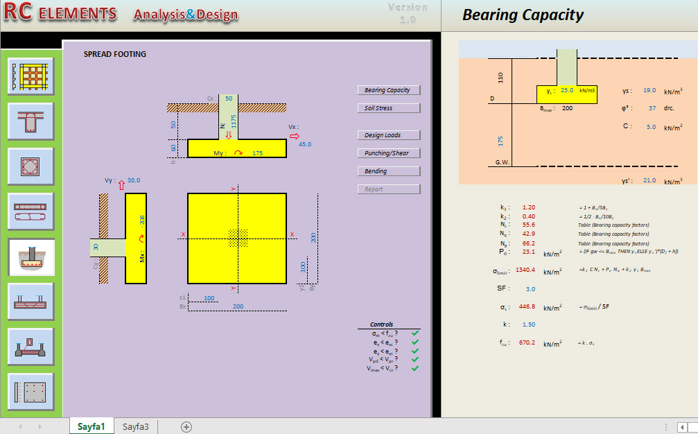 RC Element Analysis and Design Program