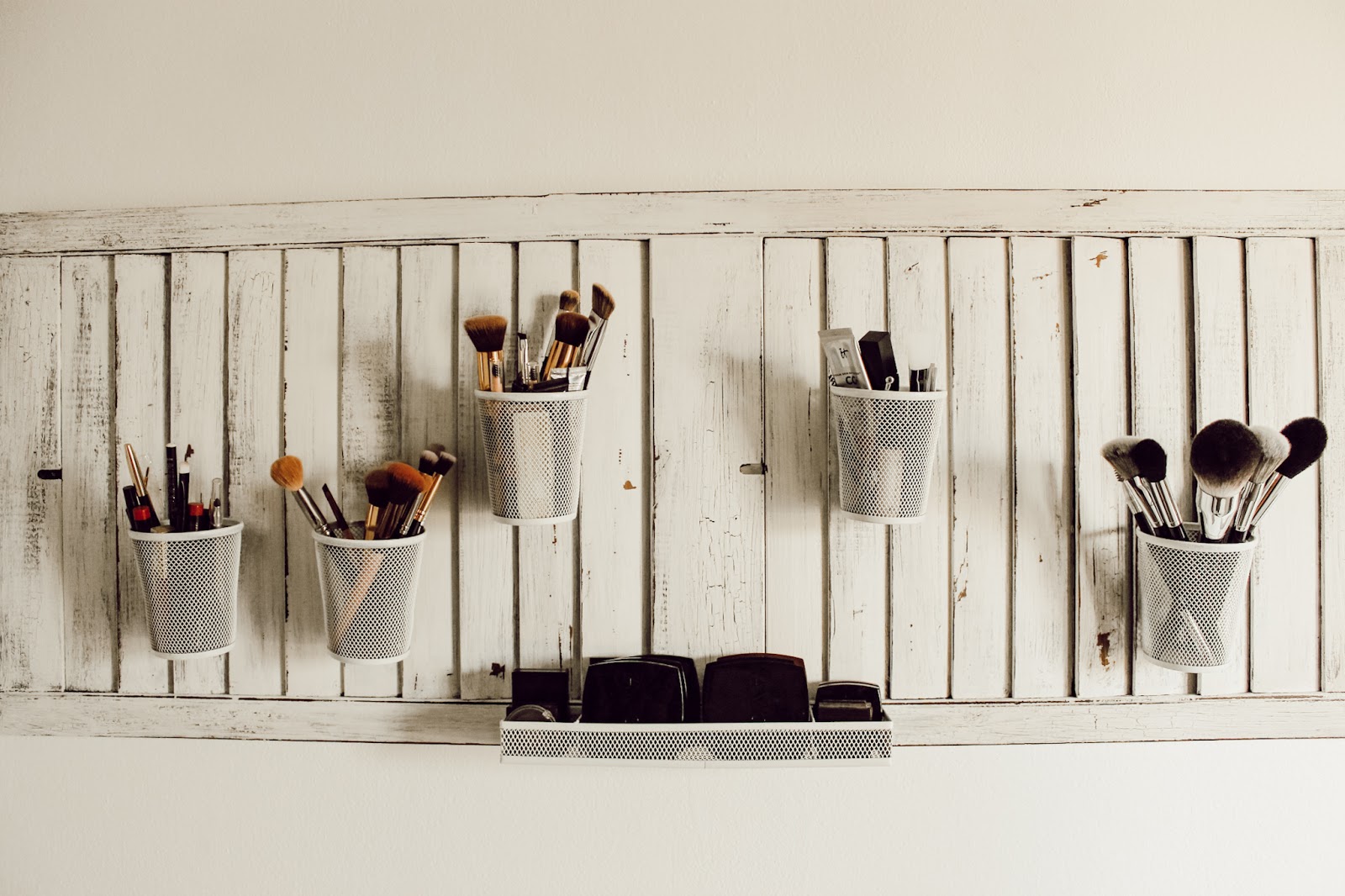 Rustic Shutter Hanging" MakeUp Organizer - Charmed Crown Co.