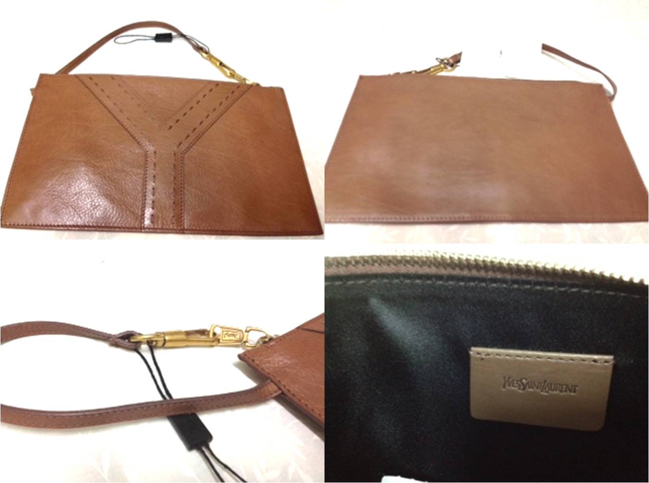 The Bags Affairs ~ Satisfy your lust for designer bags: YSL BROWN LEATHER CLUTCH/WRISTLET (1012-06)