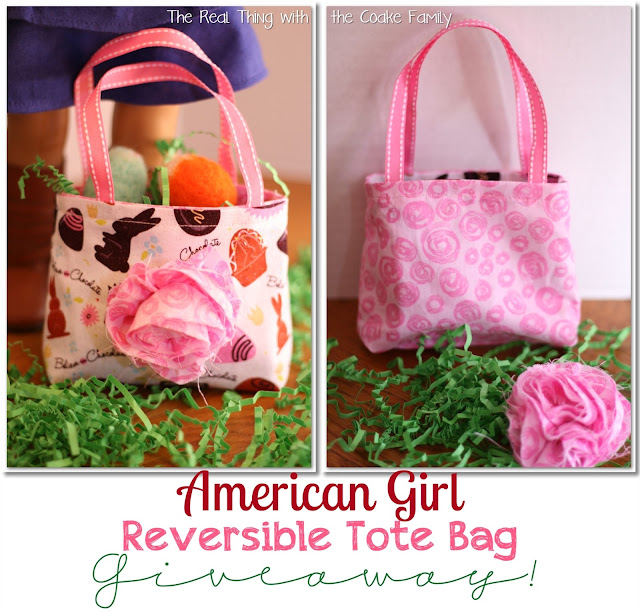 American Girl Reversible Tote Bag (free pattern) and giveaway! Real Family Fun link party and giveaway