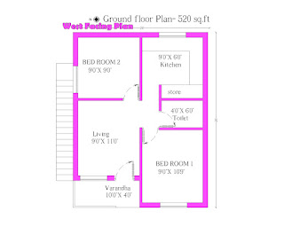 double bed room home plan