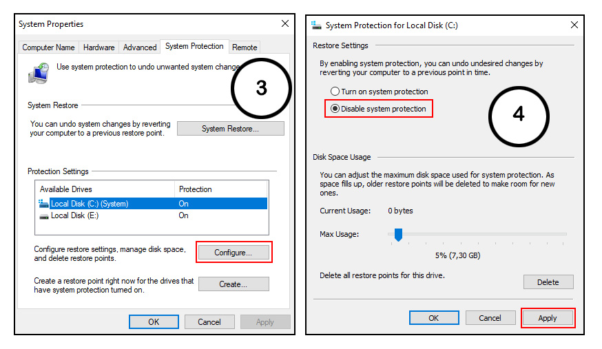 как удалить protection