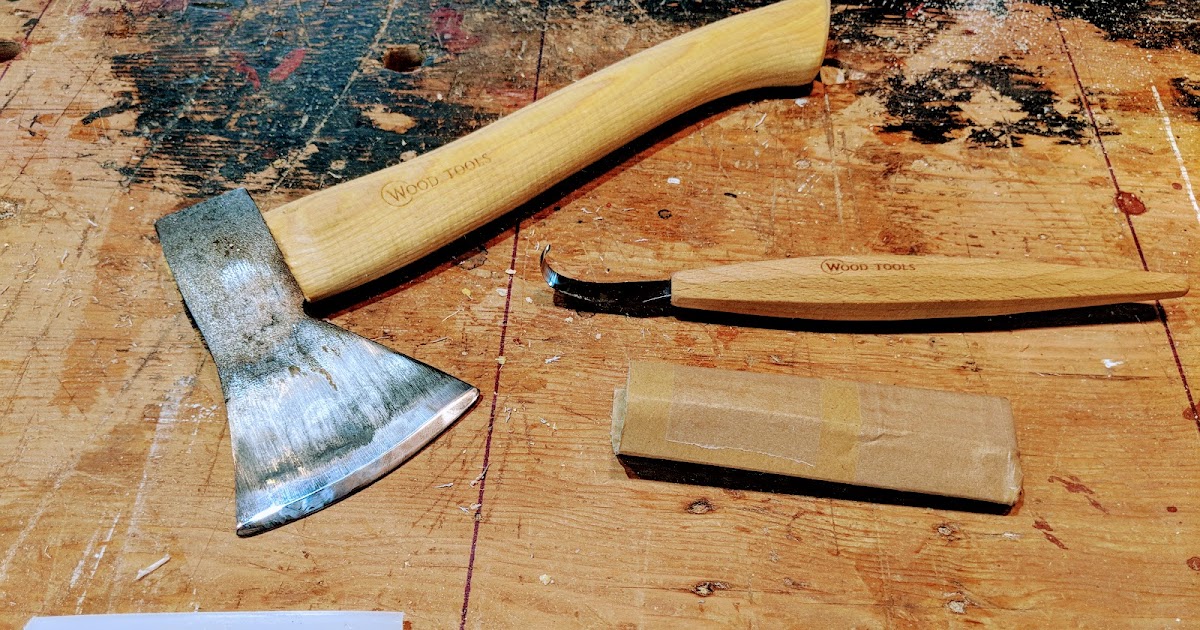 Manual hook knife and carving axe arrived today from Wood Tools!