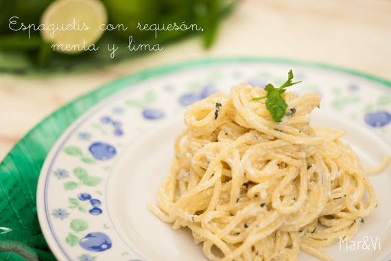 Receta de pasta con requesón y menta