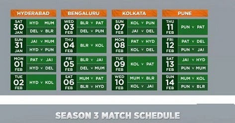 Pro Kabaddi League 2016 Schedule Pdf