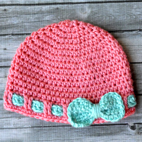 Faux Ribbon Baby Hat - Free Pattern