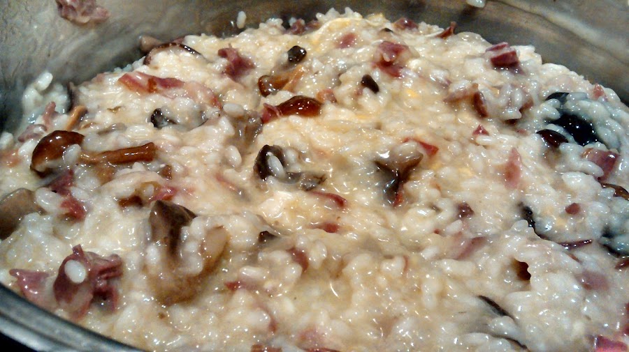 Risotto de setas y jamon