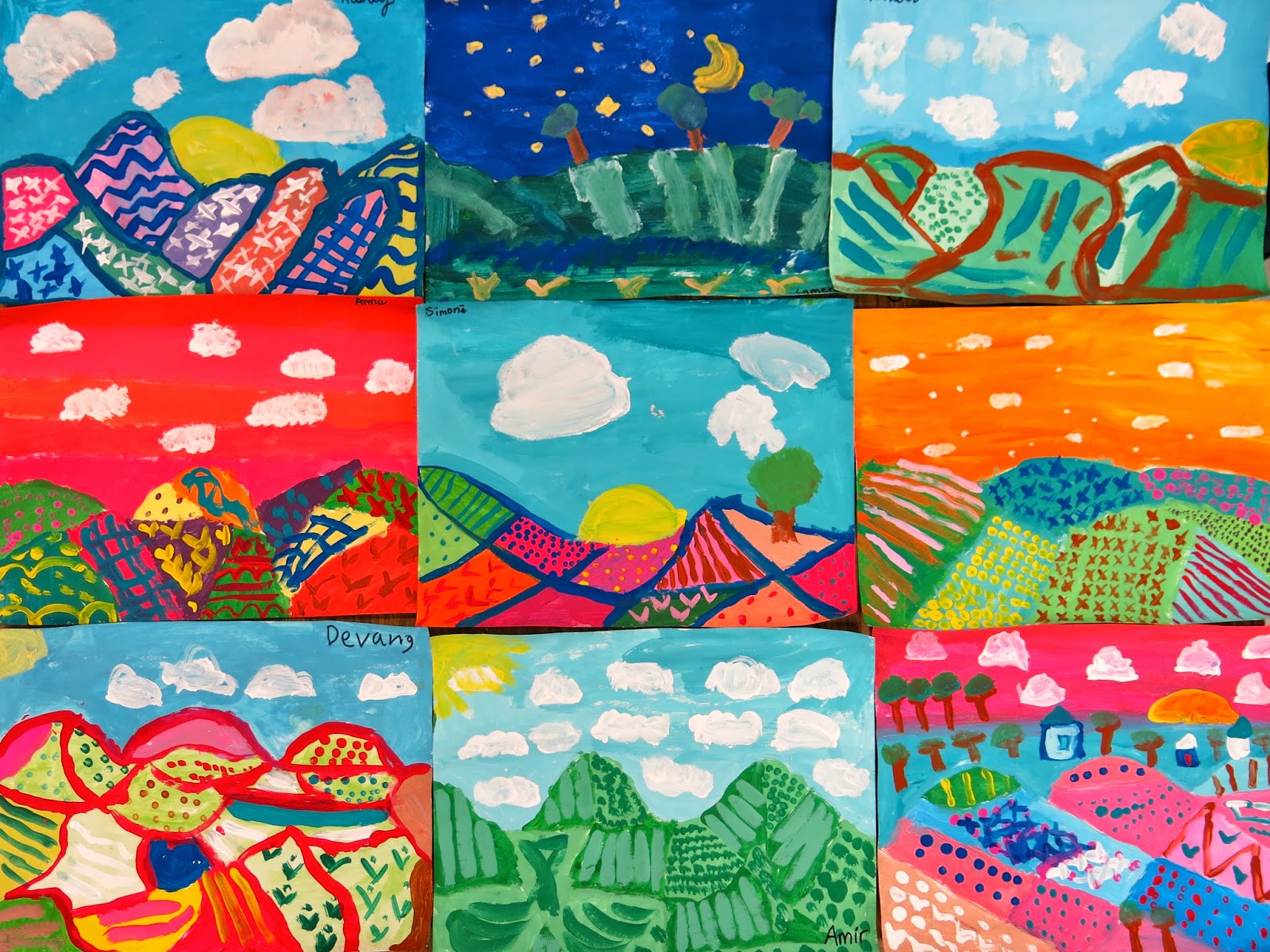 1600px x 1200px - Cassie Stephens: In the Art Room: Fourth Grade Color-Mixing Landscapes