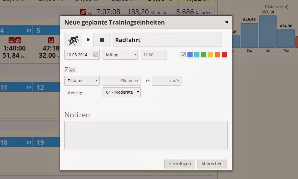 Dieter's Radtouren: Trainingsplanung mit SportTracks - Trainingsbelastung
