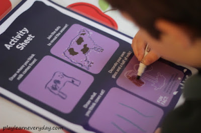 drawing a glass and a half of milk on the worksheet where milk comes from