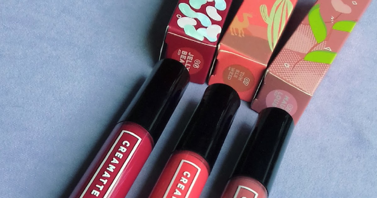 Review Emina Lip Cream Matte shade Mauvelous, Tumbleweed, Jellybean