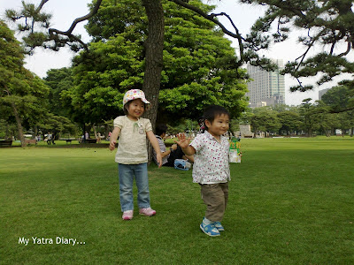 Kids playing in the Imperial Gardens, Tokyo