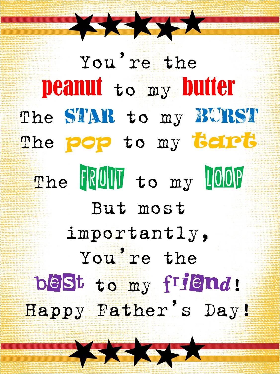 Strong Armor Father s Day Poem You re The Peanut To My Butter 