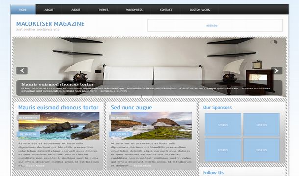 Gallery Blue Magazine Wordpress Theme Template