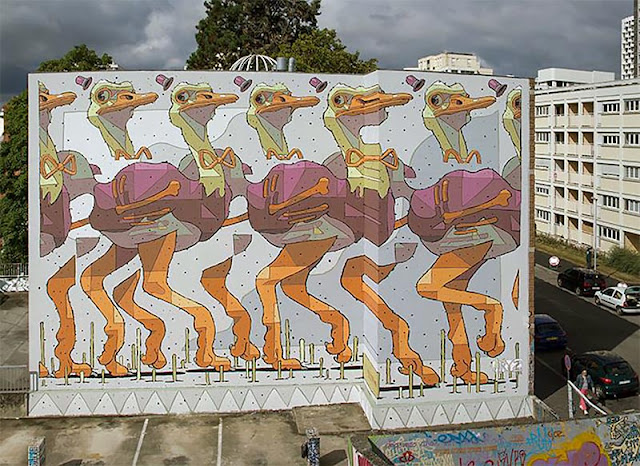 Street Art By Spanish Painter Aryz In Rennes, France For Teenage Kicks Urban Art Festival. 1