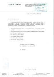 Respuesta de la Delegación Territorial a la solicitud de tablones de anuncios para la Sección Sindi