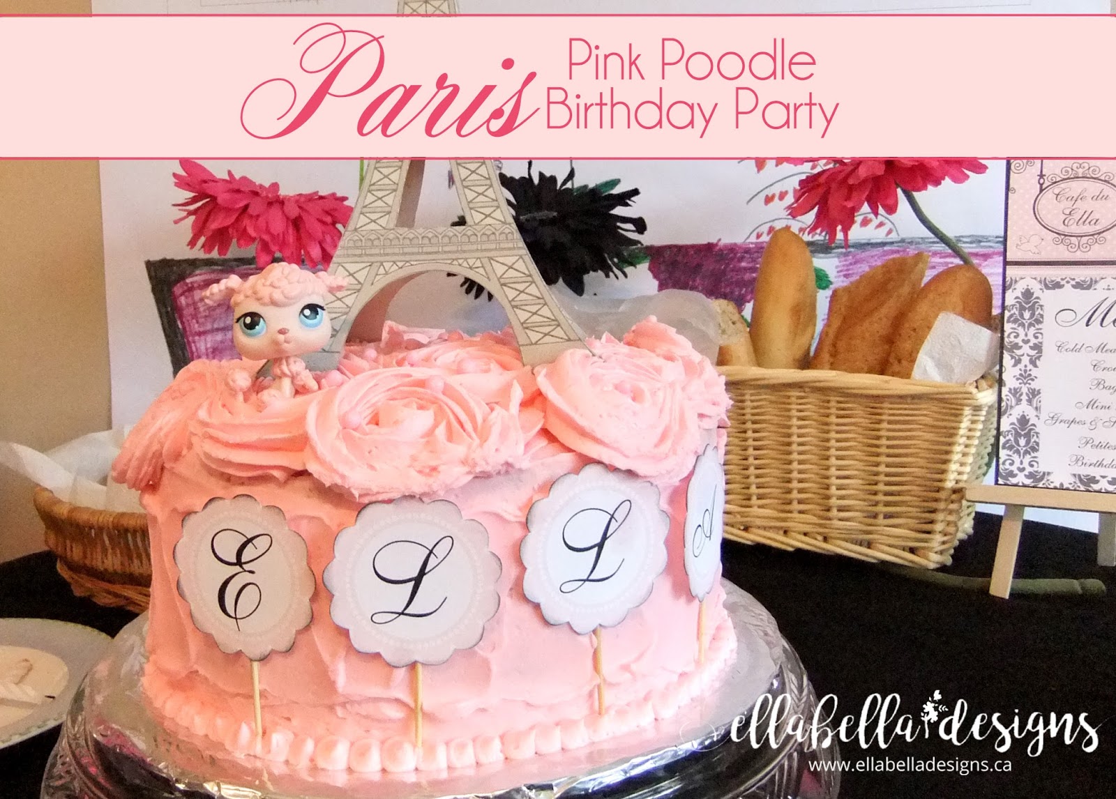 Ellabella Designs French Pink Poodle Paris 8th Birthday