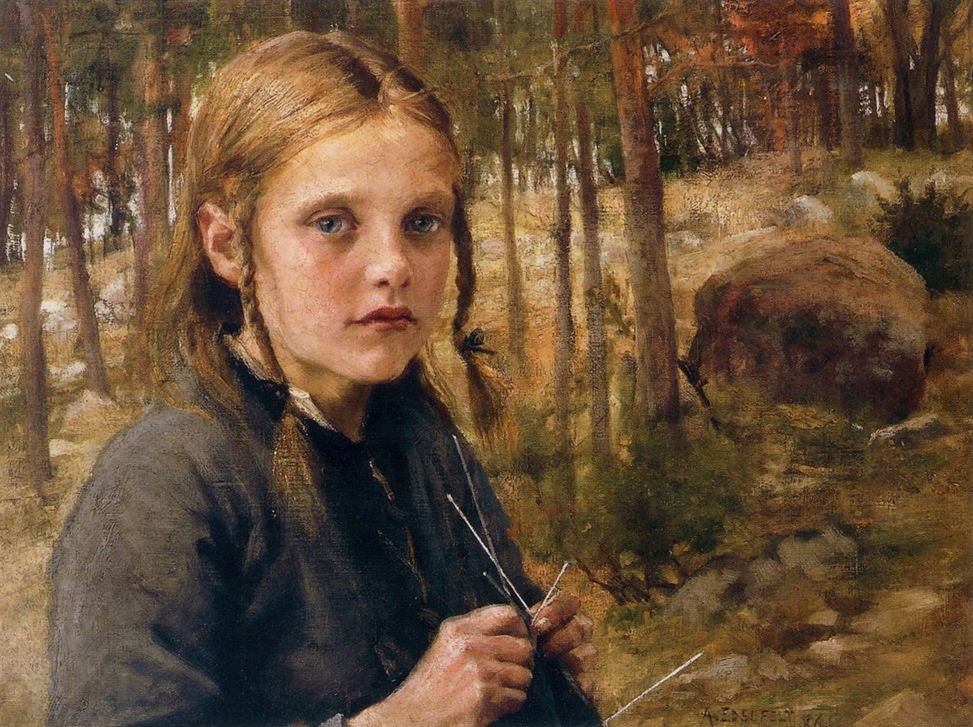 Finnish Genre Painter "Albert Gustaf Edelfelt" (1854-1905)