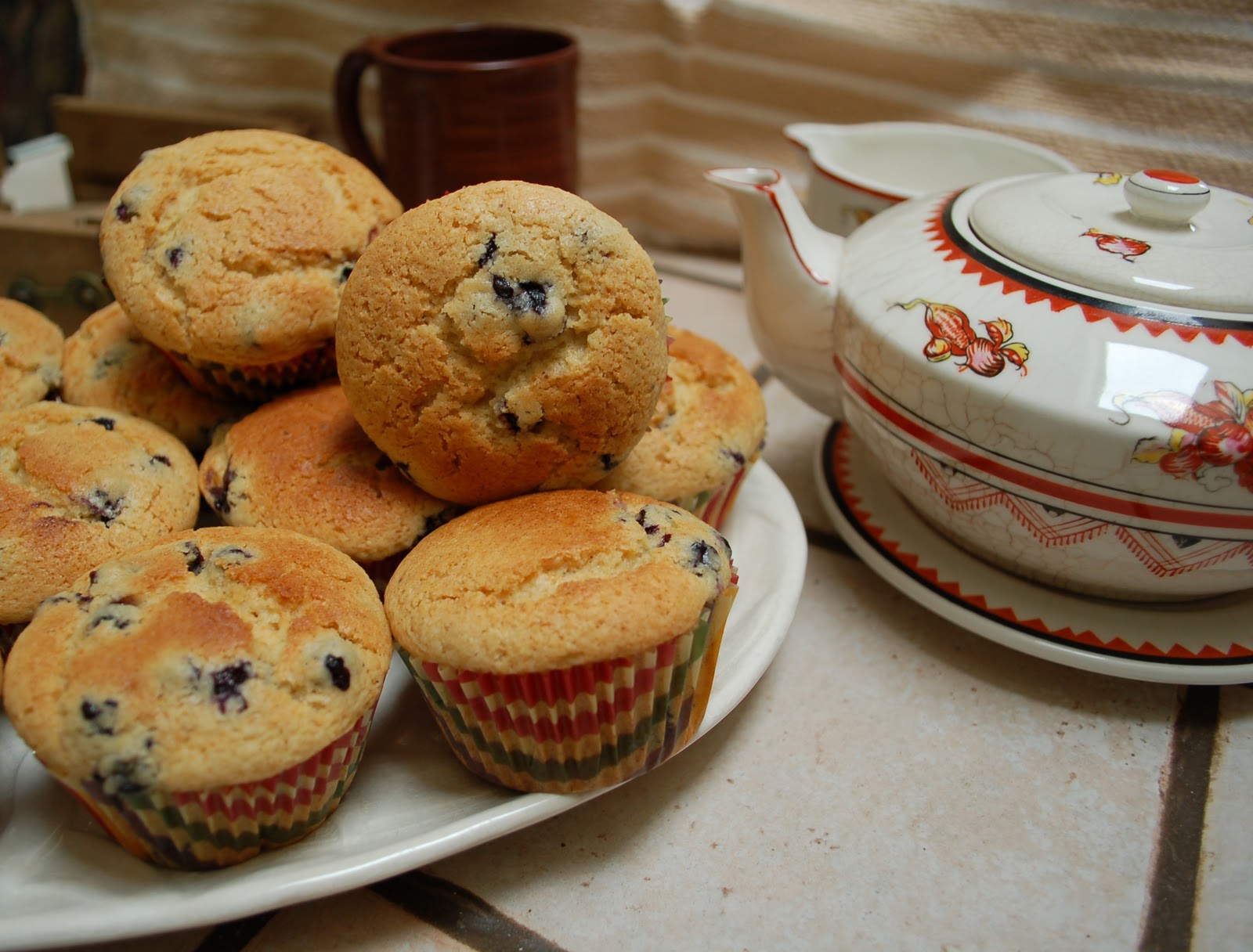 The Spice Garden Spiced Blueberry Muffins and Tea