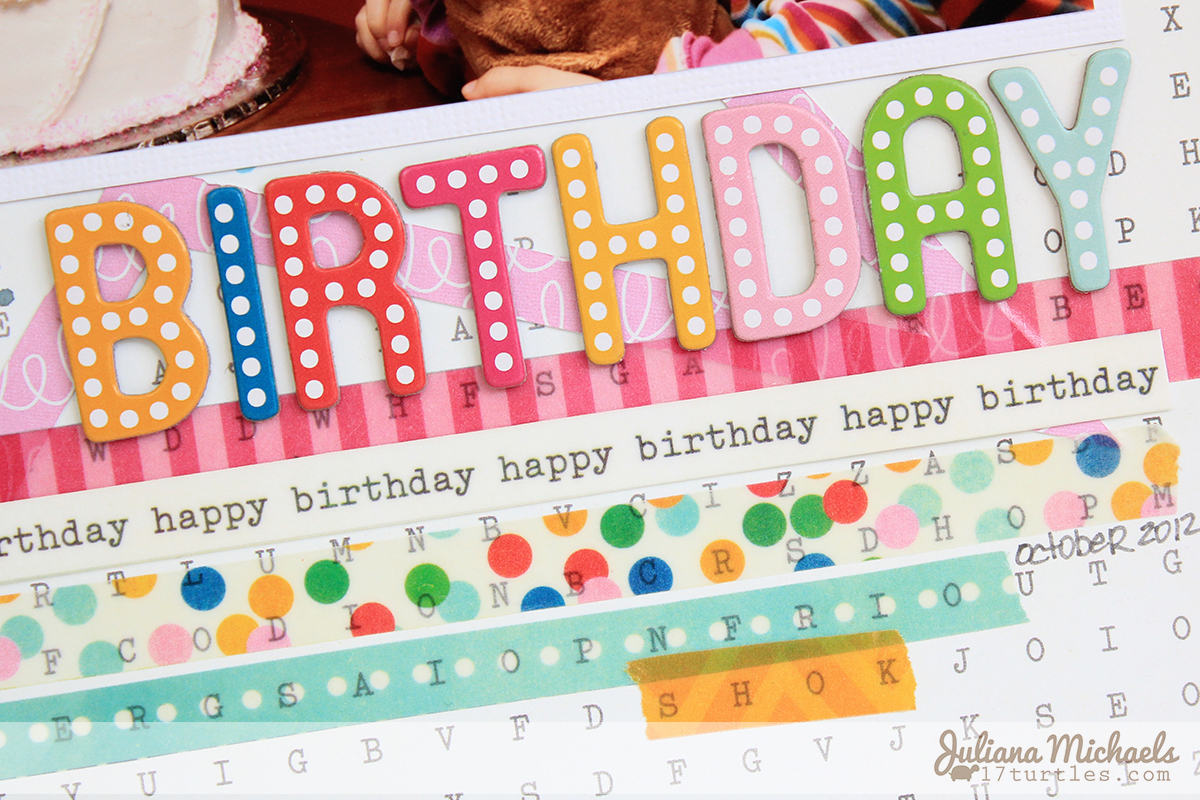 Happy Birthday Scrapbook Page by Juliana Michaels #pebblesinc #birthday #scrapbookpage