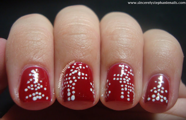 red knitted sweater nail art