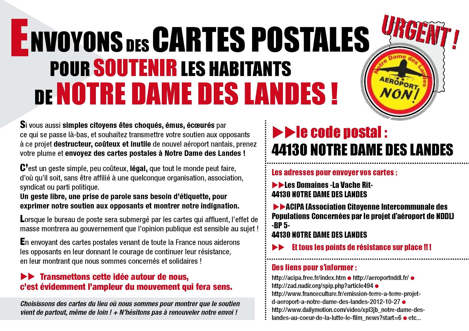 NON A l'AYRAULTPORT Comité de Soutien ALLIER à la lutte de NOTREDAME