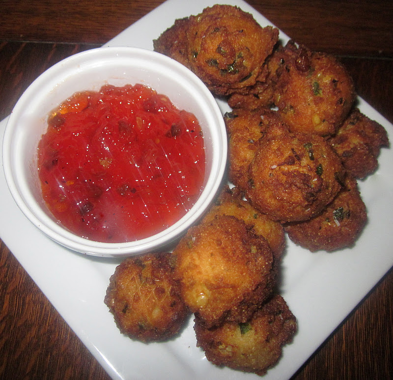 Haute + Heirloom JalapenoGoat CheeseCharred Corn Hushpuppies with
