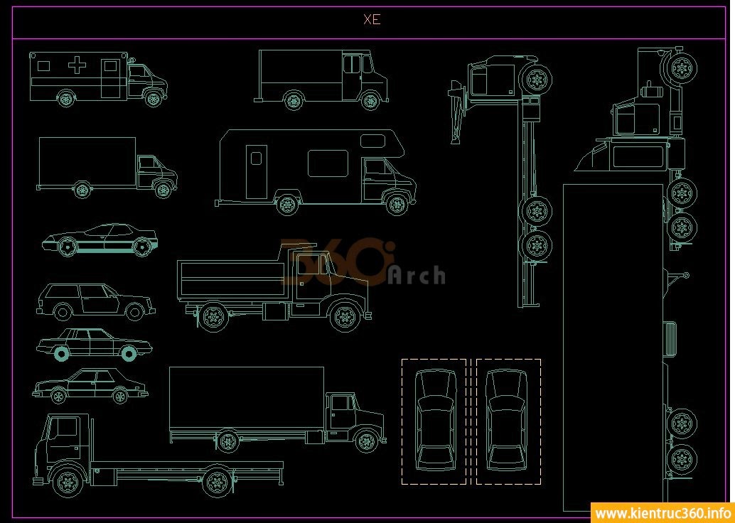 Tổng Hợp Thư Viện Autocad Về Máy Móc Xây Dựng Và Ô Tô Các Loại