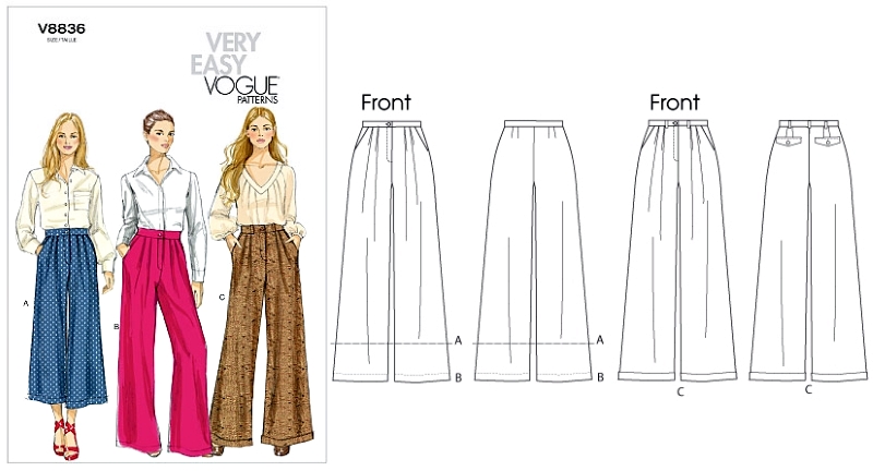 Coco's Loft: Vogue 8896 wide-legged trousers