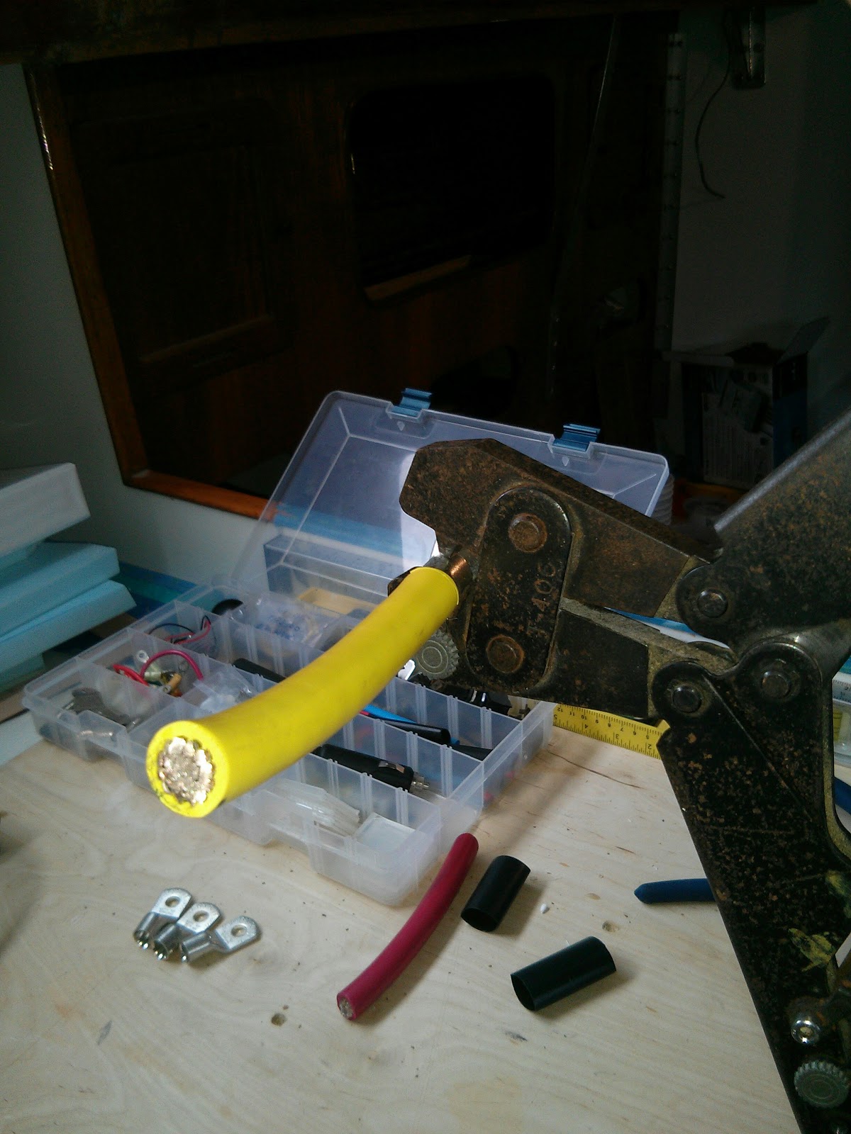 Small Boat Projects Making Life Aboard Easier Crimping Lugs onto