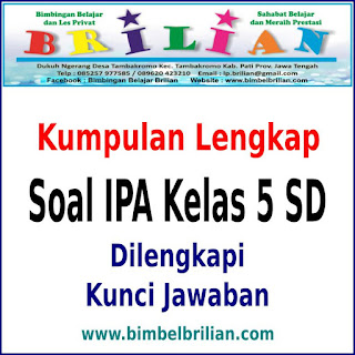 Soal IPA Kelas 5 SD Semester 1 dan 2 Dilengkapi Kunci Jawaban